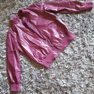 Vegan Leather Raspberry Pink Purple Moto Jacket